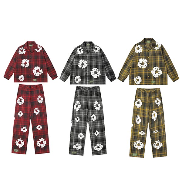 Denim Tears Cotton Wreath Pajama Shirts and Pants AO700030151 AO800030161