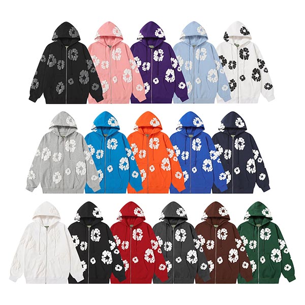 Denim Tears Cotton Wreath Zip Hoodie AA080030191