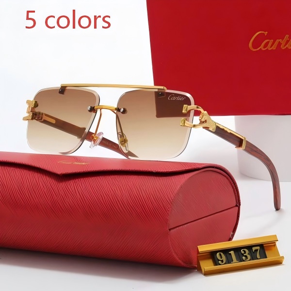 Cartier 9137 C Décor Rimless Aviator Sunglasses DO55136008