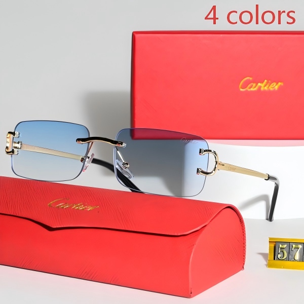 Cartier C Décor Rimless Rectangular Sunglasses DO55136002