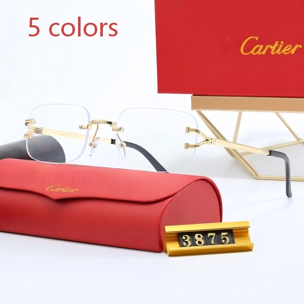 Cartier 3875 C Décor Rimless Sunglasses DO55136005
