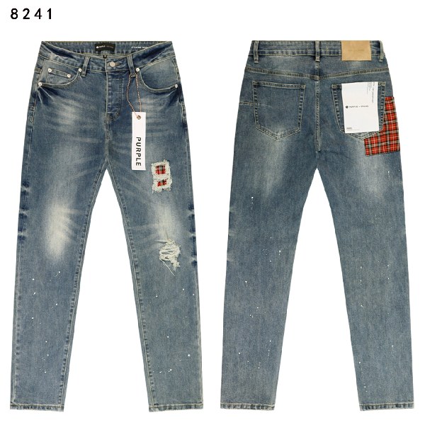 Purple Brand P001 Skinny Plaid Patch Jeans AA20005007